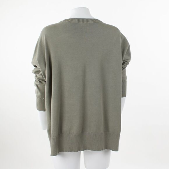 DKNY Stud-Trim High-Low Sweatshirt Gogo Pink XL - Picture 3 of 5